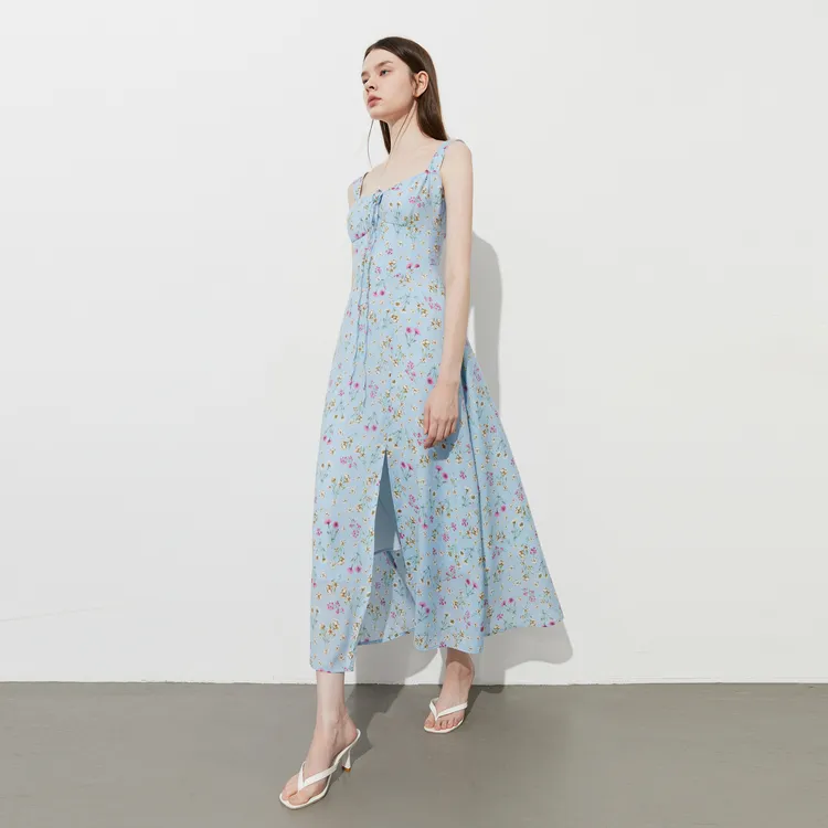 DPLAY Slip Dresses Women's Blue Daisy-5