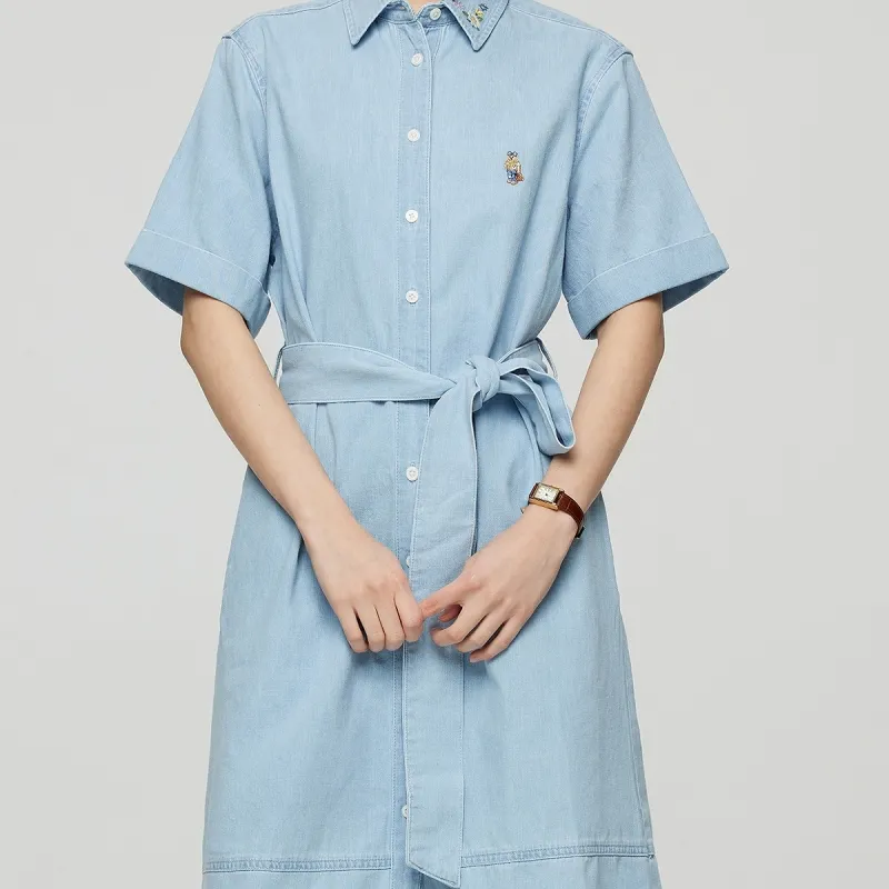 Teenie Weenie Short Sleeved Dress Women's Light Blue-5