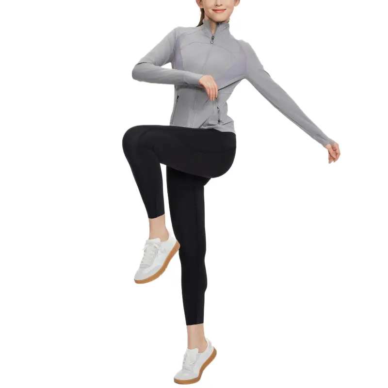DECATHLON DOMYOS Jacket Women's Light Gray-4