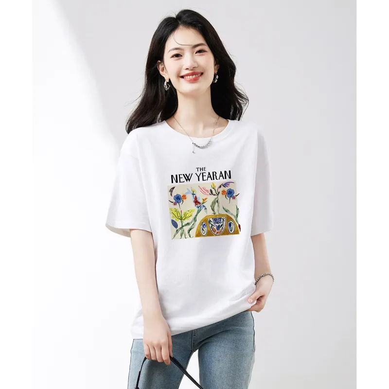 XINFEIYU T Shirts Women's White-2