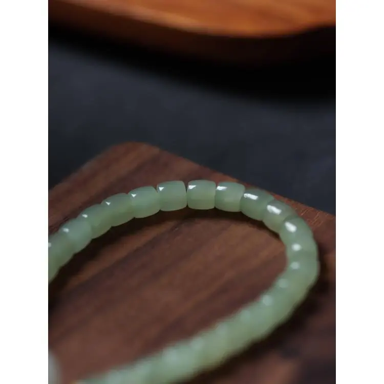 TIANTAISHAN Hetian Jade Bracelets Pale Greenish White Jade Unisex-4