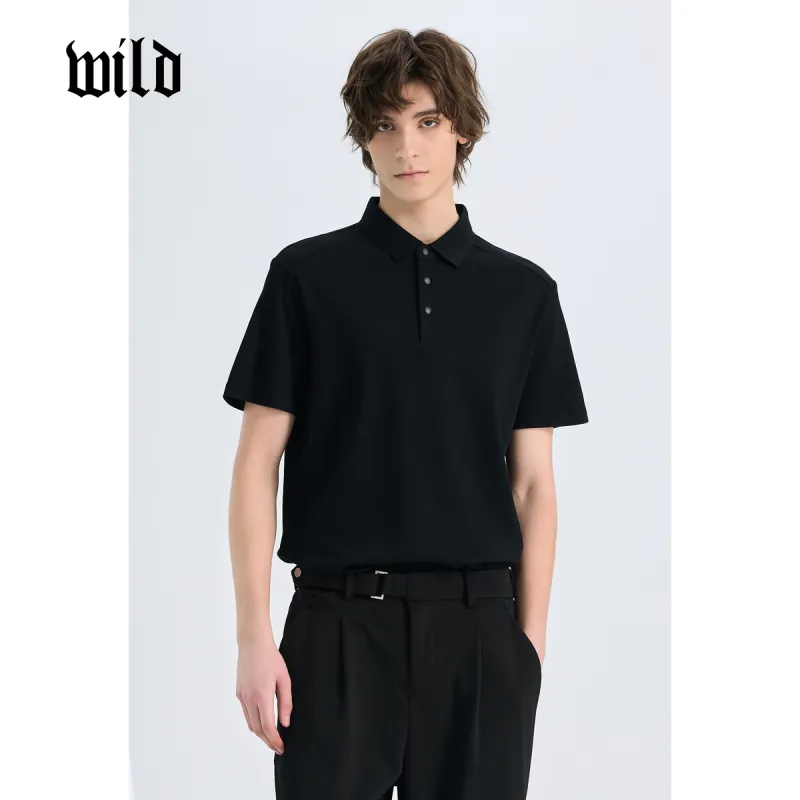 WILD LEADER Polo Shirts Men Mysterious Black[TW5118277H]-4