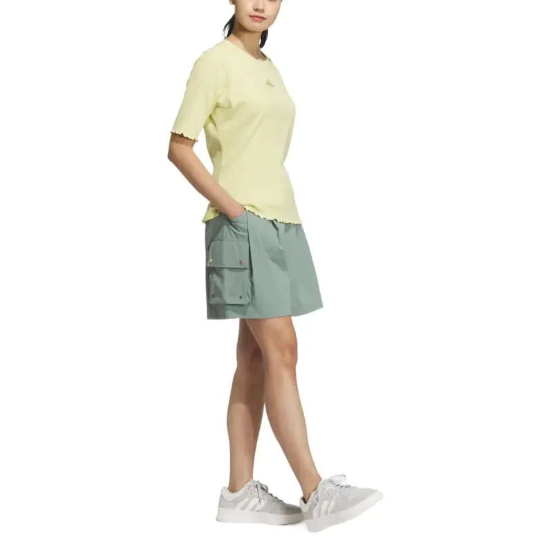 Adidas LUXFLOW Cargo Shorts Women's Light Green-3