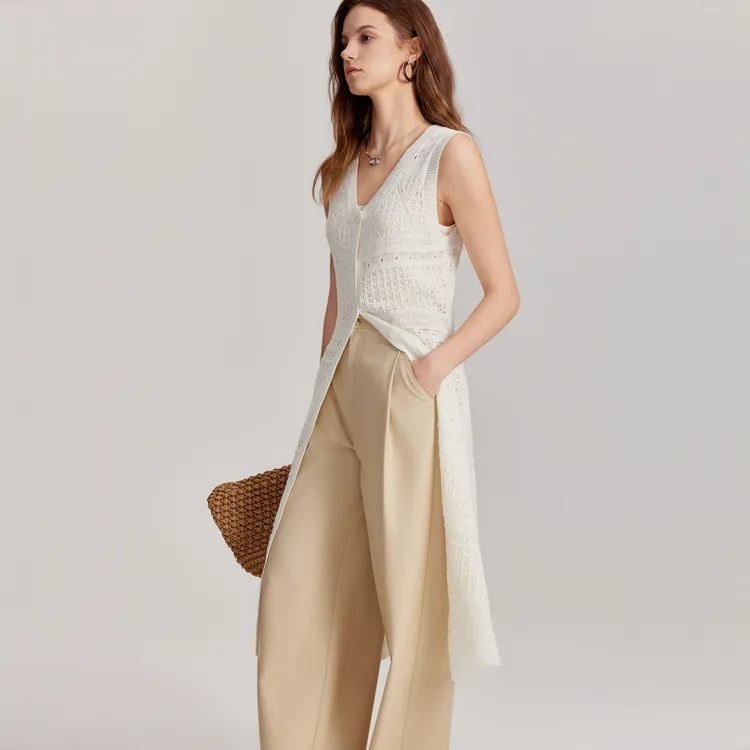 ELLE Sleeveless Skirt Summer Women's Ecru-3
