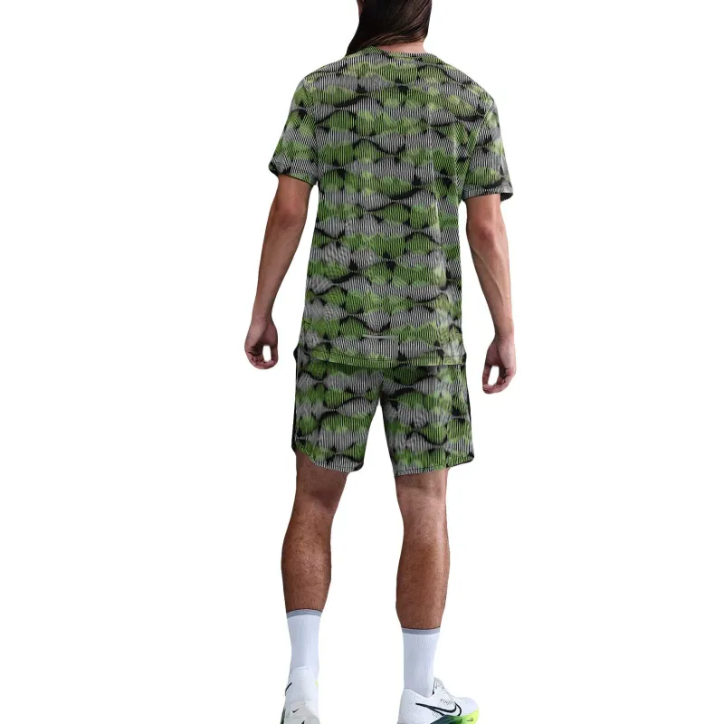 Nike MILER T Shirts Men Black/Green/White/Metal Silver-2