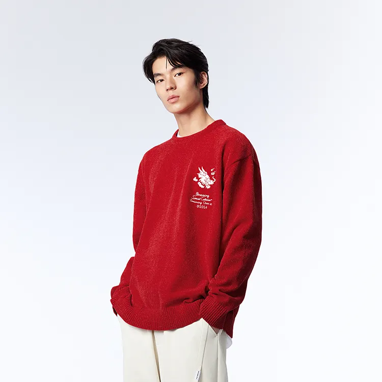 PEACEBIRD MEN Sweater Unisex Red-3