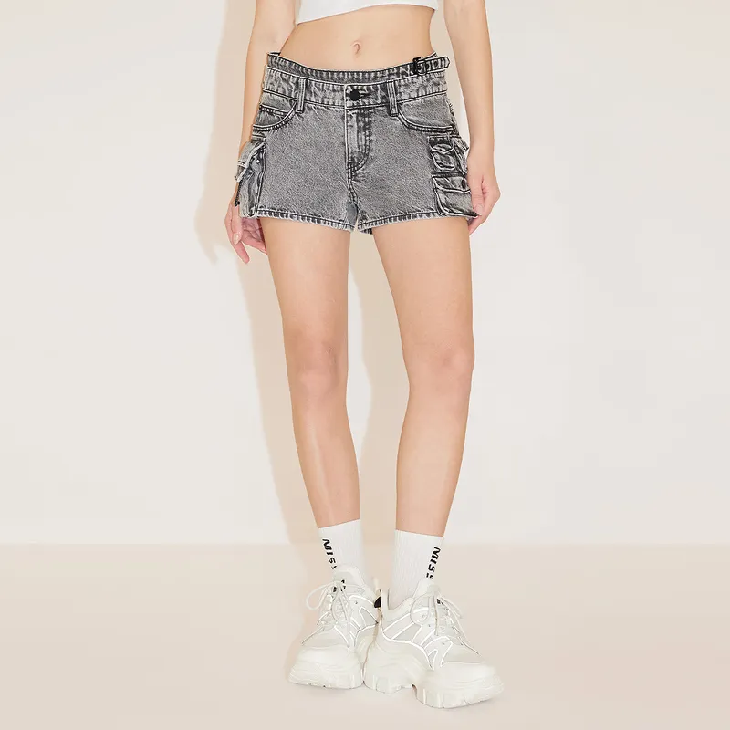 Miss Sixty Denim Shorts Women's Black Gray-2