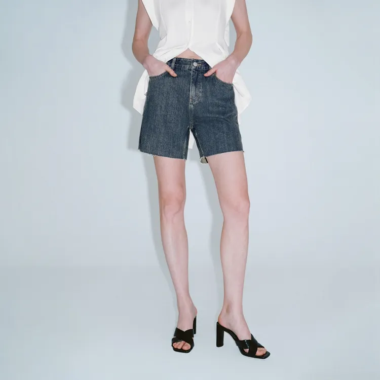 URBAN REVIVO Denim Shorts Women's Royal Blue-2