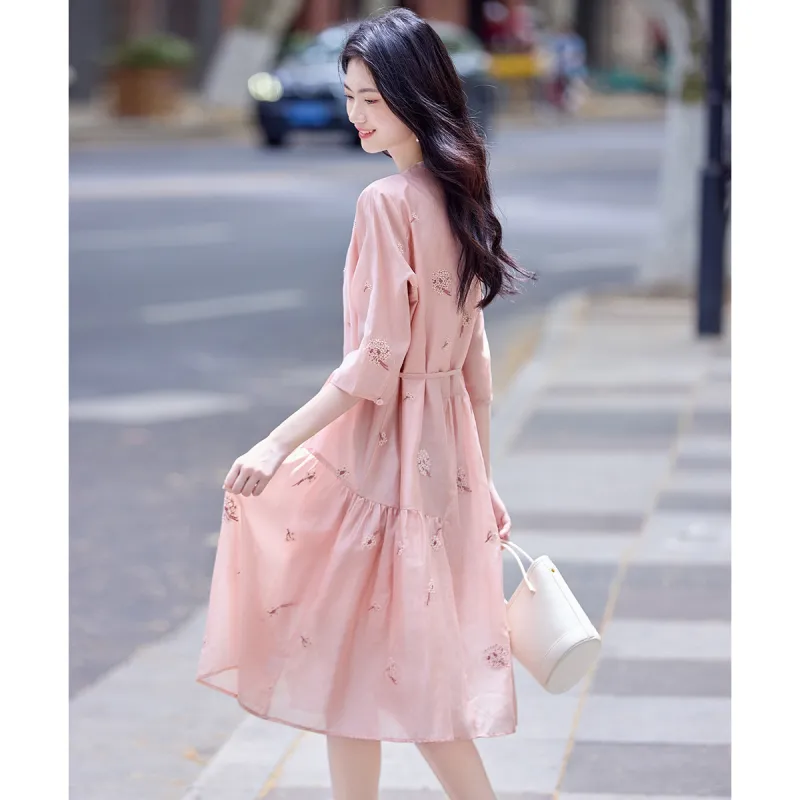 Still Quiet Short Sleeved Dress Women's-2