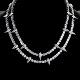 GUDUD Titanium Steel Full Diamond Necklace Unisex Brand New