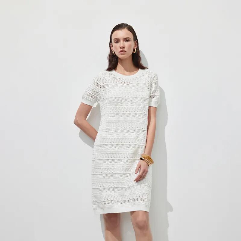 ONLY Short-Sleeved Dresses Women's Snow Lotus White-5