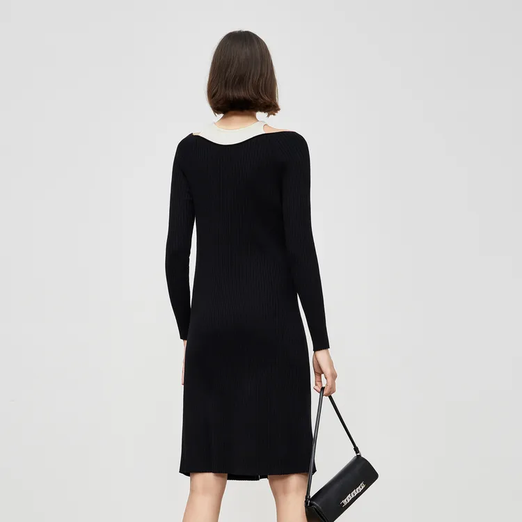 MO&CO Long Sleeved Dresses Women's Black-2