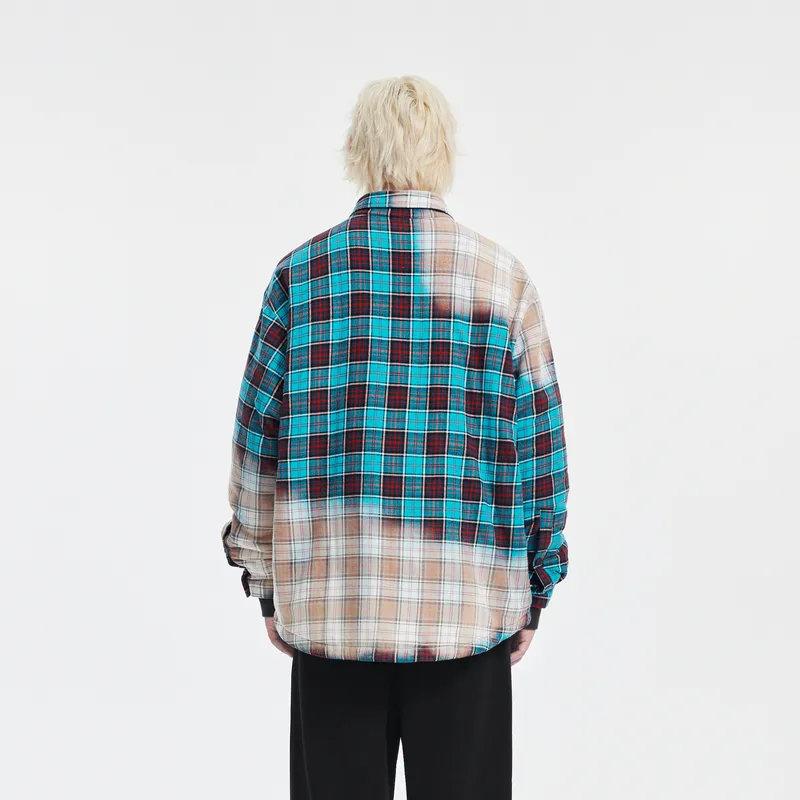 INXX Puffer Jackets Unisex Blue Black Plaid-4