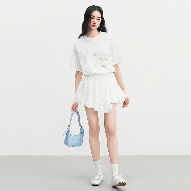 LEDIN T Shirt Women's Mist White In Stock-3