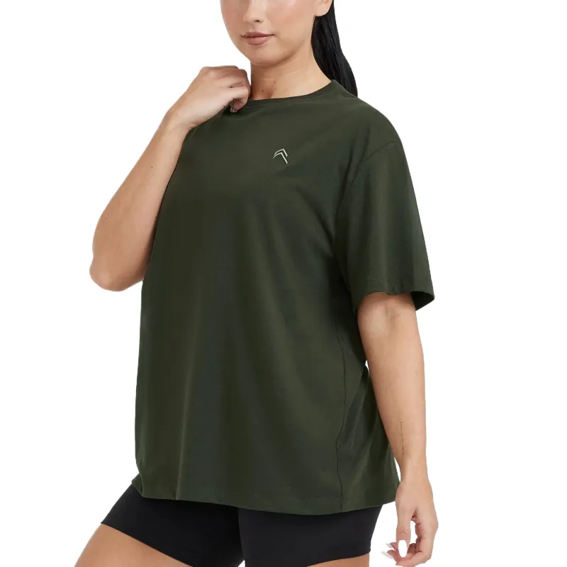 ONER ACTIVE Drop Shoulder Sleeve T Shirt Women's Green-2