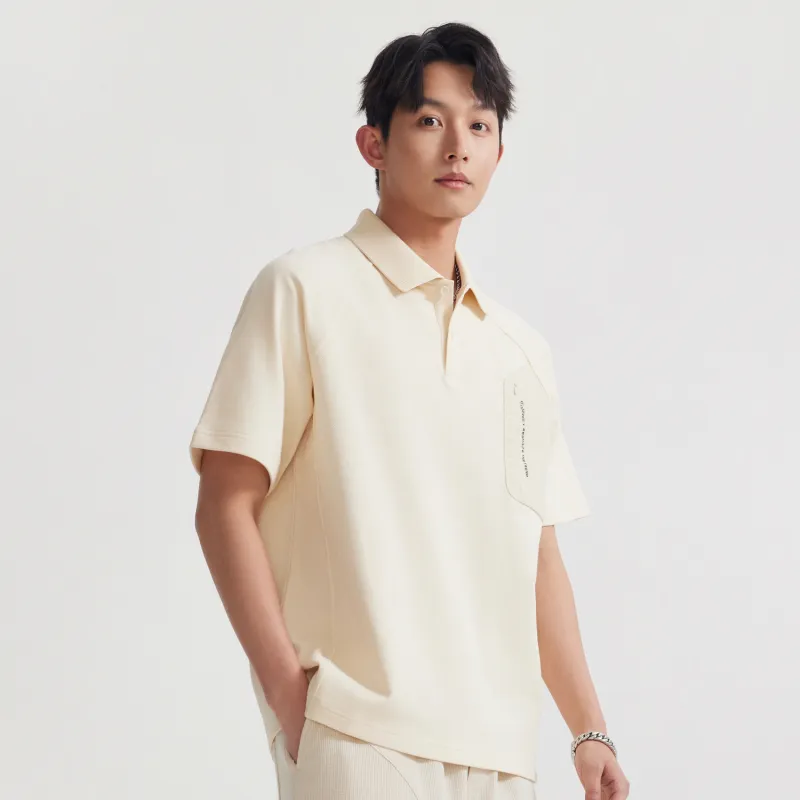 Cabbeen Polo Shirt Men's Apricot 15-4