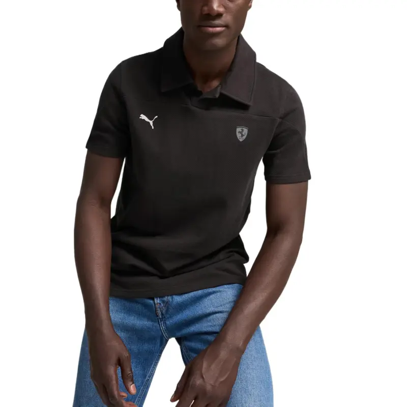 PUMA x Ferrari , SCUDERIAAShield Puma Cat Polo Shirt Men's Black-2