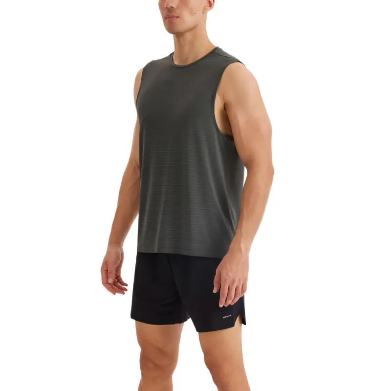 DECATHLON 500 Series Tank Tops Men's Dark Gray Green-2
