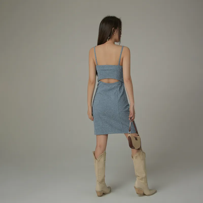 CHUU Slip Dresses Women's Denim Blue-2