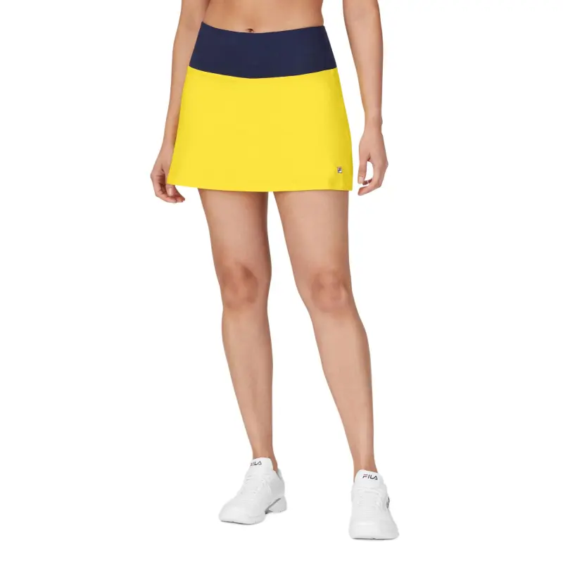 FILA Heritage Casual Short Skirts Women's Marine Blue/Yellow-1