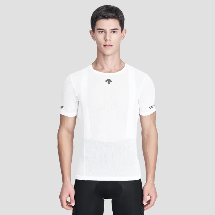 DESCENTE Dyson AWAKEN Wind Resistant Running Series T Shirts Men WT White-3
