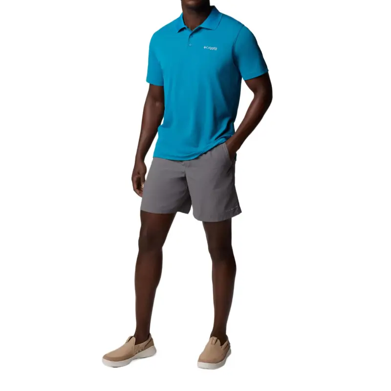 Columbia PFG Freezer Omni-Shade Omni-Freeze Omni-Wick Polo Shirt Men's Blue-3