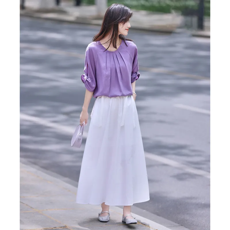 Still quiet Shirts Women's Purple-4
