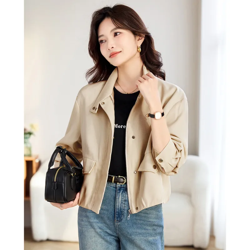 TERRE BLEUE Spring Fall Winter Jacket Loose Fit Women's-6