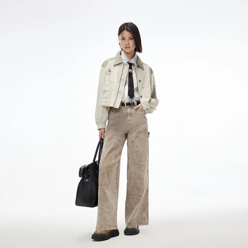 ONLY Cropped Coat Women's C48 Silver Fox Gray-3