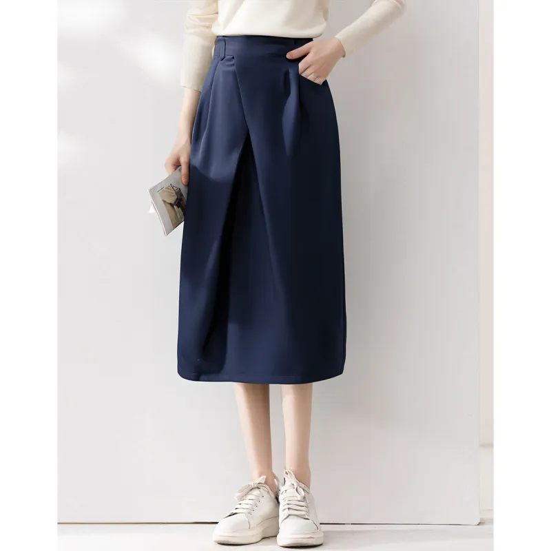 Love Elaine Casual Long Skirt Women's Navy Blue-3