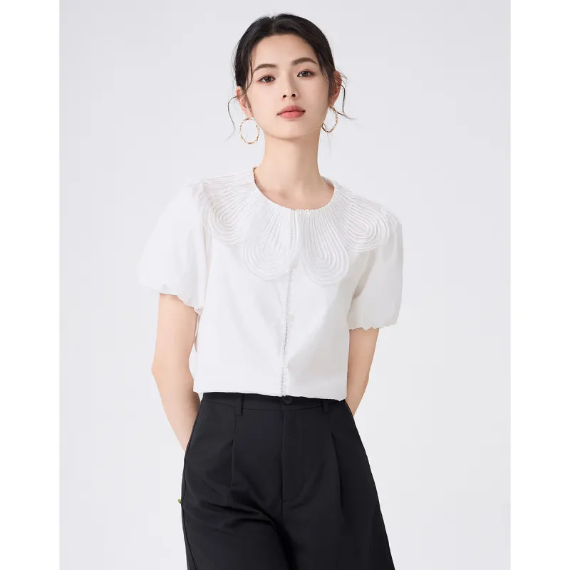 Love Elaine Summer Shirt Regular Women's White-3