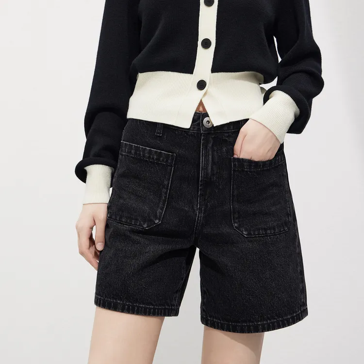 MO&CO Denim Shorts Women's Denim Black-4