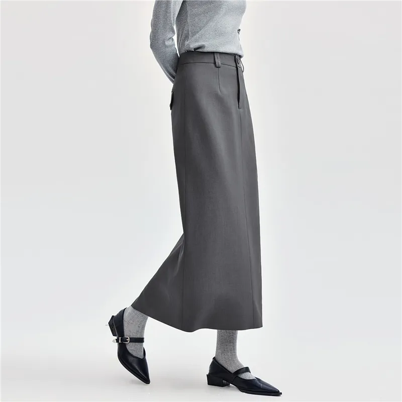 UNIQLO Casual Long Skirts Women's Dark Gray-5
