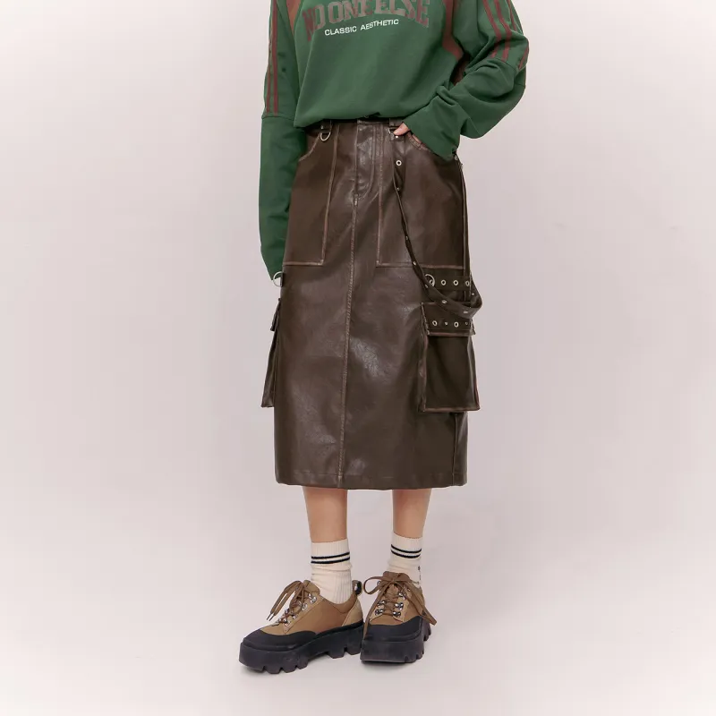 NO ONE ELSE Casual Short Skirts Women's Coffee-3