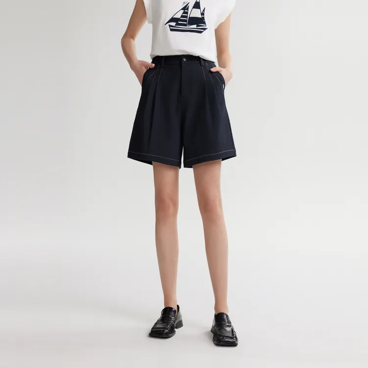 ELLE Casual Shorts Women's Navy Blue-5