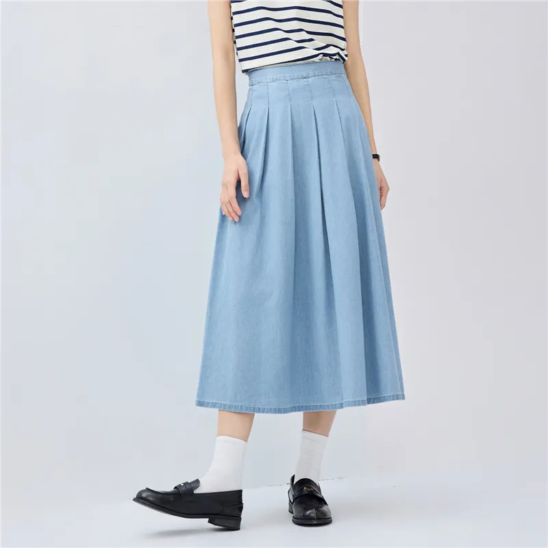 UNIQLO Denim Long Skirt Women's-9