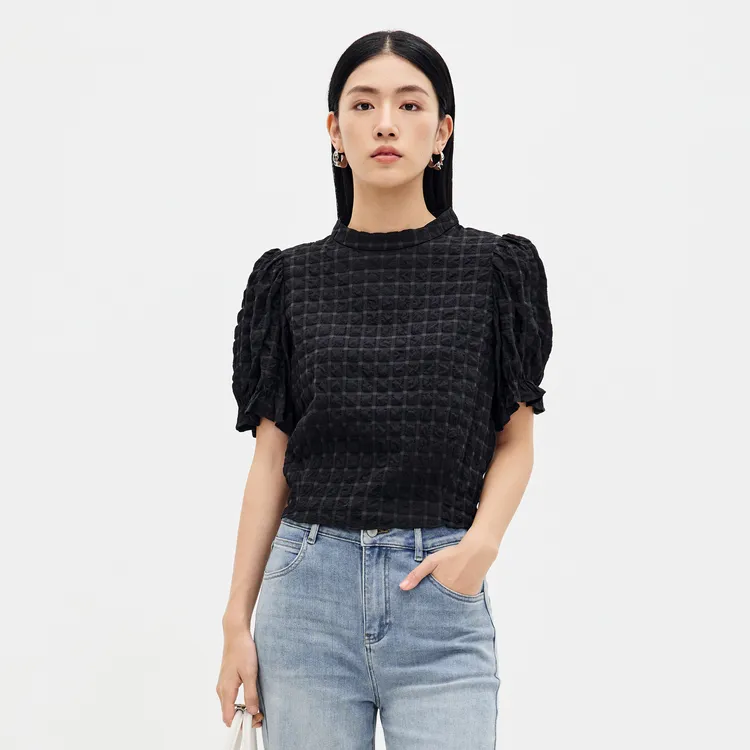 SHUIYUNJIAN Puff Sleeve T Shirt Women's-2