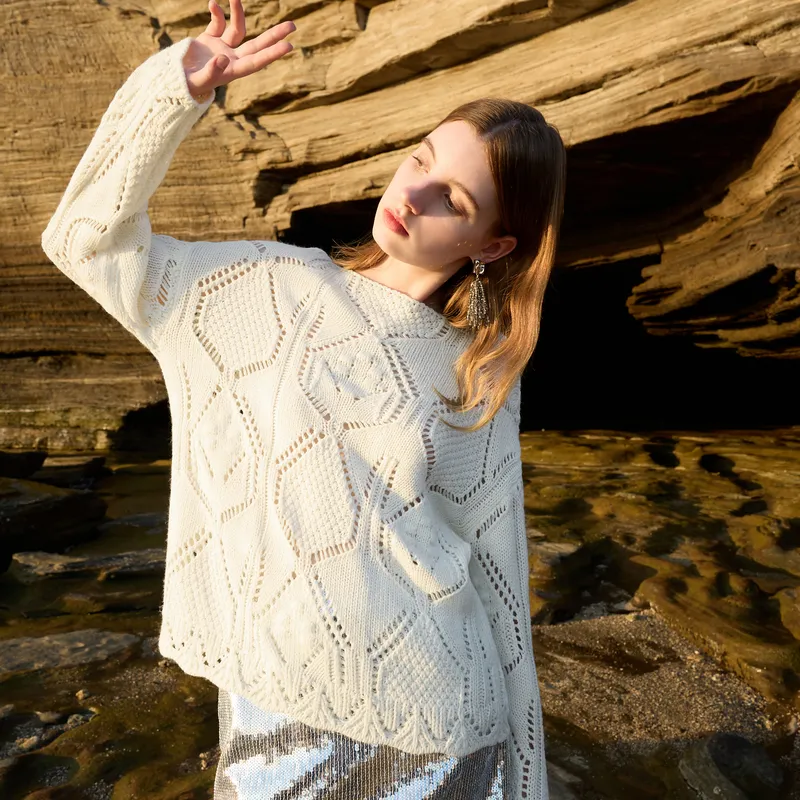 3COLOUR Knitwear Women's Milk White-4