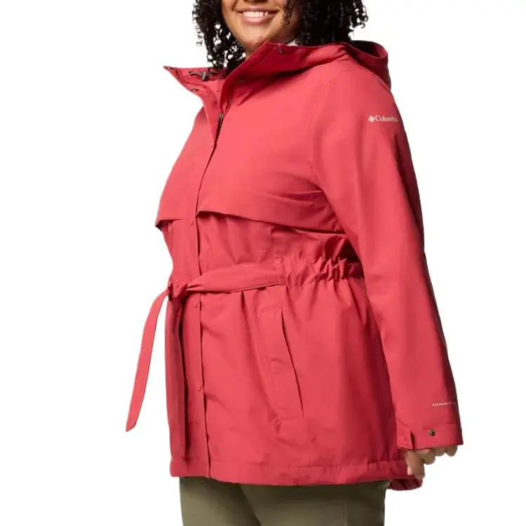 Columbia Long Valley Trench Coat Women's Red-2