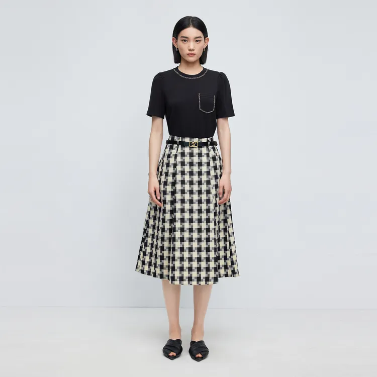 SHUIYUNJIAN Casual Long Skirt Women's-4