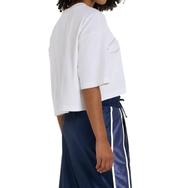 New Balance Athletics Linear Drop Shoulder Sleeve T Shirt Women's White-2