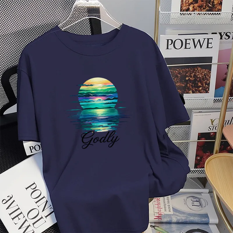 FAIRWHALE Drop Shoulder Sleeve T Shirt Women's-11