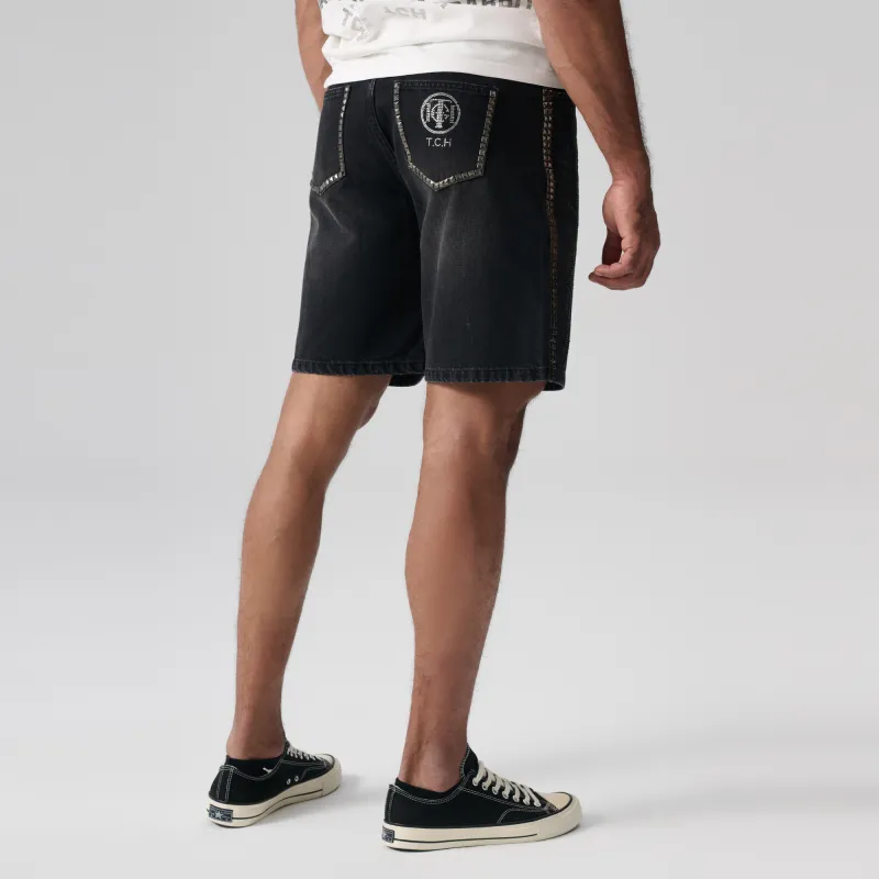 TCH Denim Shorts Unisex Denim Black-5