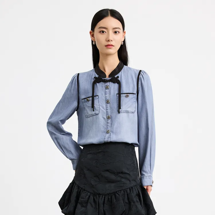 SHUIYUNJIAN Shirt Women's Denim Blue-3