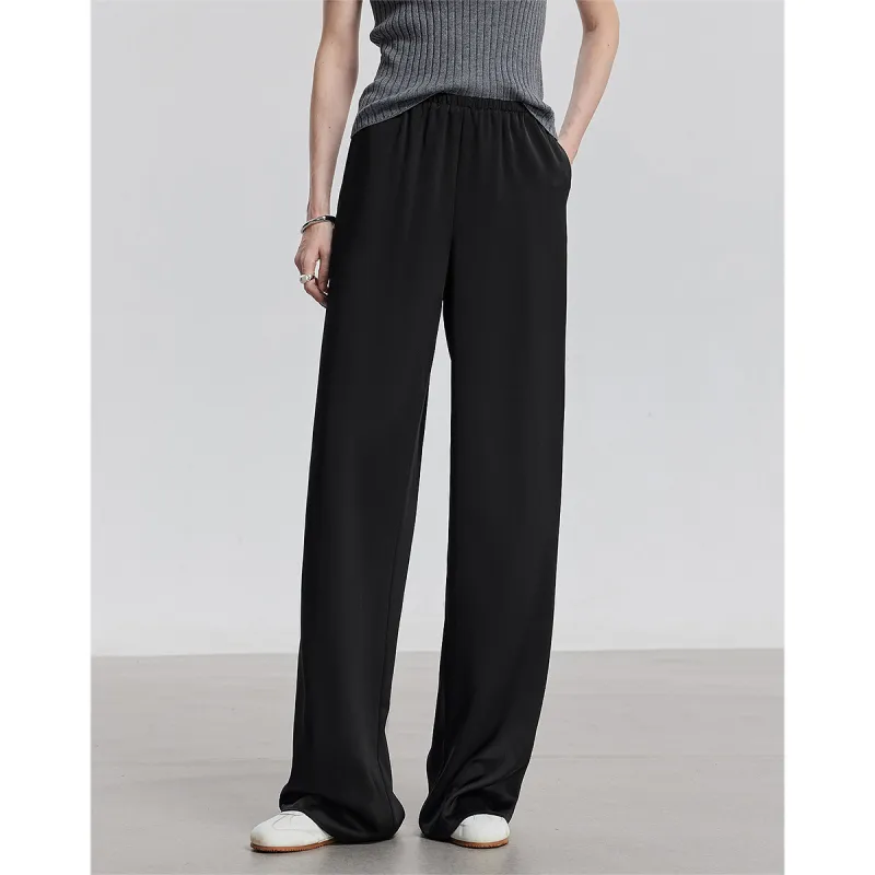 Initial Language Casual Pants Women's Black-1