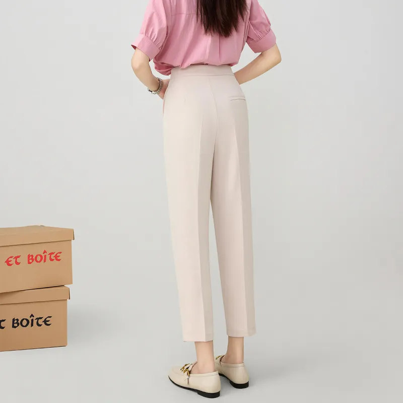 FAWENXIANGZI Spring, Summer, Fall Suit Trouser Regular Women's Apricot-1