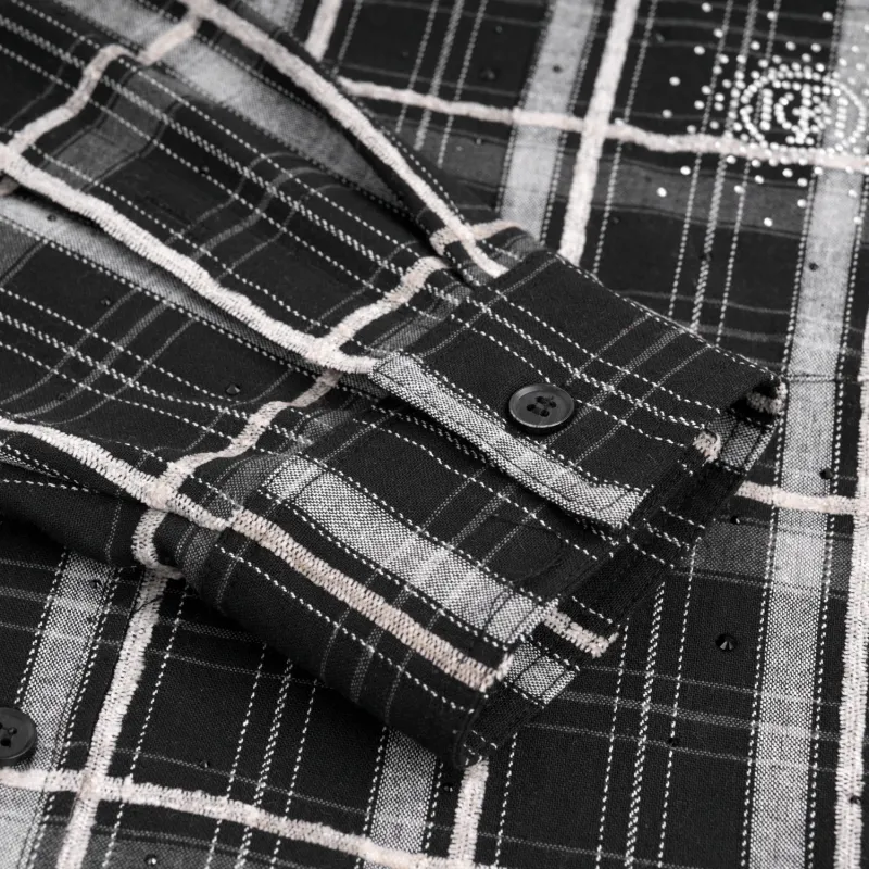 TCH Shirt Unisex Black White Plaid-5