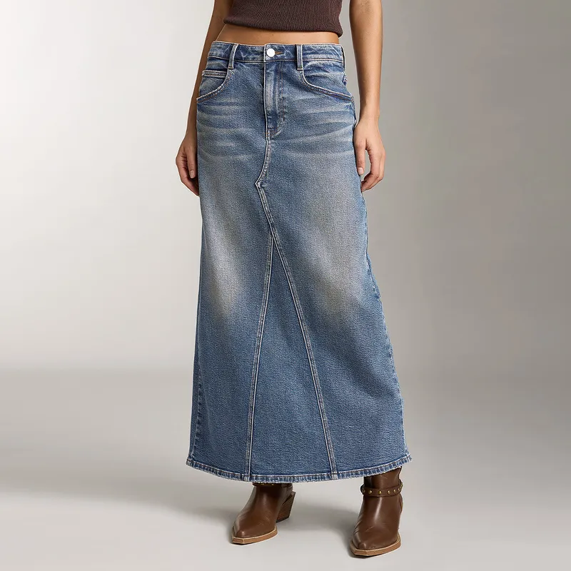 Miss Sixty Denim Long Skirts Women's Dark Blue-2