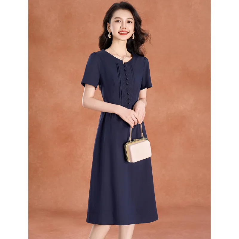 Mylan Short Sleeved Dress Cinched Waist Women's-4