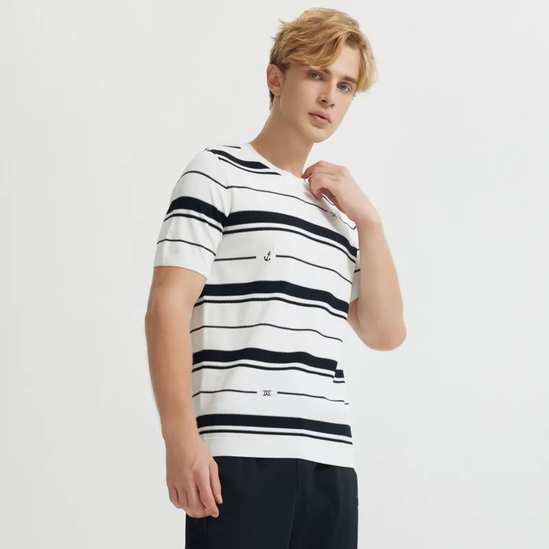 Cabbeen T Shirts Men Bleached-3